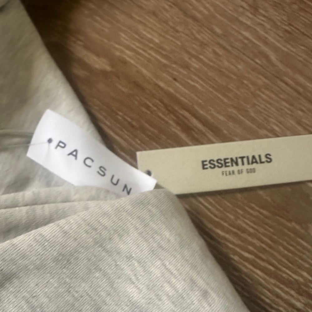 Essentials light grey hoodie “light oatmeal” small - Picture 4 of 6